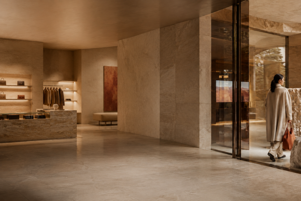 Editorial luxury retail scene illustrating four strategic tests of desirability for H2 2026.