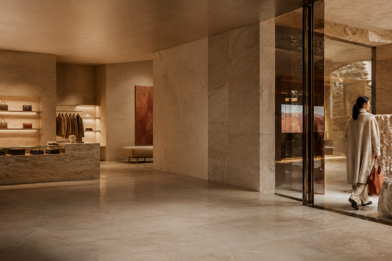 Editorial luxury retail scene illustrating four strategic tests of desirability for H2 2026.